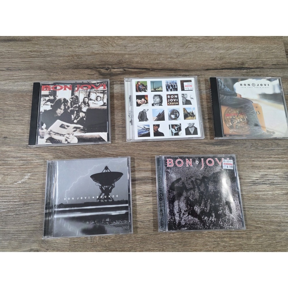 Bon Jovi Cd Lot Of 5 - Cross Road, Crush, Left Feels Right, Bounce, Slippery...